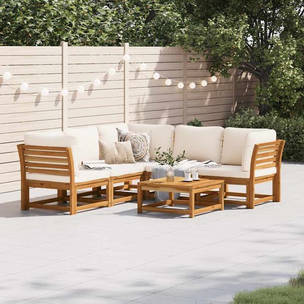 vidaXL 6-tlg. Garten-Lounge-Set mit Kissen Massivholz Akazie