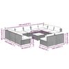 vidaXL 12-tlg. Garten-Lounge-Set mit Kissen Grau Poly Rattan