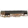 vidaXL Outdoor-Sofagarnitur mit Kissen 8 pcs Natur und Anthrazit