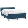 vidaXL Boxspringbett mit Matratze Dunkelblau 140x210 cm Samt
