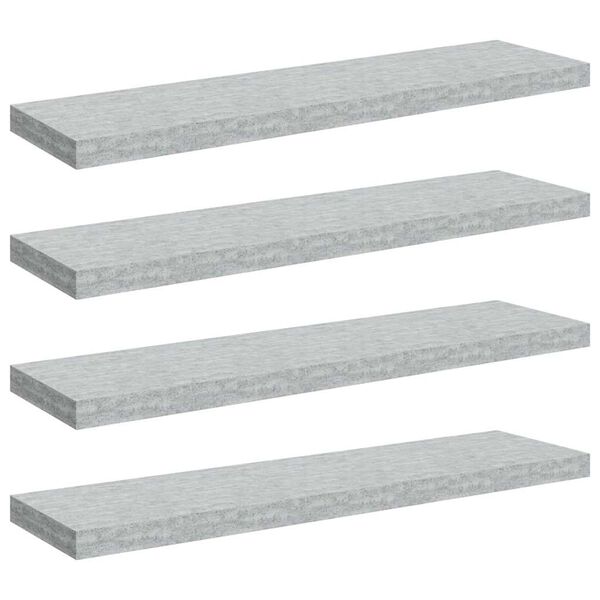 vidaXL Schweberegale 4 Stk. Betongrau 90x23,5x3,8 cm MDF