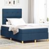 vidaXL LED Boxspringbett mit Matratze Blau 120 x 190 cm Stoff