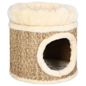 vidaXL Katzenhaus mit Luxuri&ouml;sem Katzenbett 33 cm Seegras