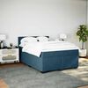 vidaXL Boxspringbett mit Matratze Blau 160x200 cm Samt