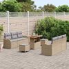 vidaXL Garten-Sofa-Set mit Kissen mit Kissen 9 pcs Beige und Hellgrau
