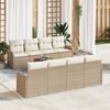 vidaXL Gartensofa-set mit Speicher 9 pcs Beige und Creme Poly-Rattan