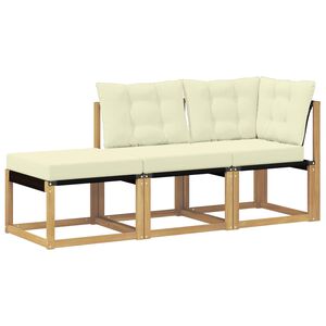 vidaXL Sectional Sofa Einheiten mit Kissen 3 St&uuml;ck Wei&szlig;