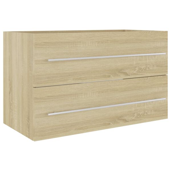vidaXL Waschbeckenunterschrank Sonoma-Eiche 80x38,5x48cm Holzwerkstoff