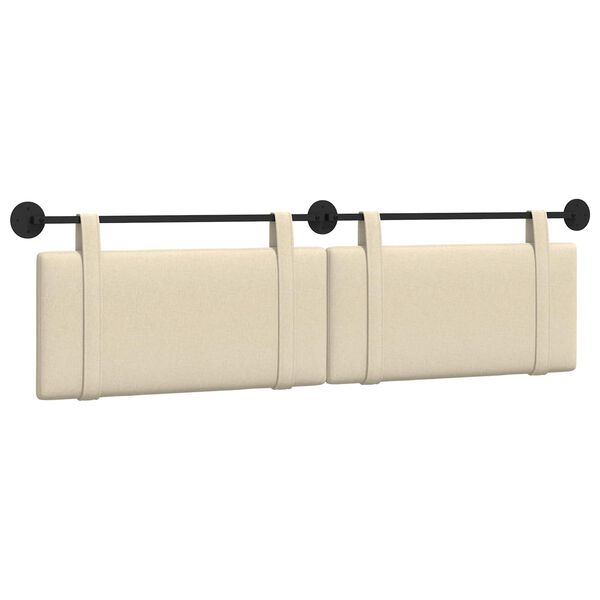 vidaXL H&auml;ngevorderseite Wandmontiert Uni Creme 170 x 55 x 5 cm Stoff