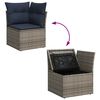 vidaXL 7-tlg. Garten-Sofagarnitur mit Kissen Grau Poly Rattan Akazie