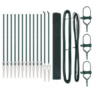 vidaXL Zaunpfosten Gr&uuml;n 25 x 1,4 m (25 x 25 mm Maschen) Stahl und PVC