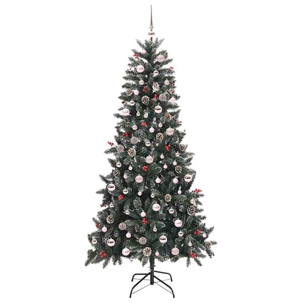 vidaXL K&uuml;nstlicher Weihnachtsbaum Gr&uuml;n 240 cm PVC, Plastik und Stahl