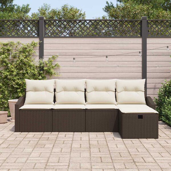 vidaXL Sofa Set mit Kissen 5 pcs Poly-Rattan