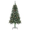 vidaXL Künstlicher Weihnachtsbaum mit Beleuchtung & Zapfen 150 cm