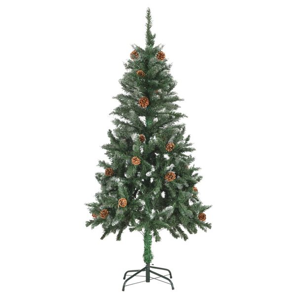 vidaXL Künstlicher Weihnachtsbaum mit Beleuchtung & Zapfen 150 cm