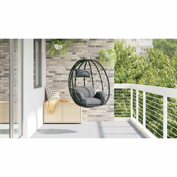 vidaXL H&auml;ngendes Ei-Stuhl Anthrazit 91.5 x 60 x 110 cm Poly-Rattan