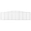 vidaXL Gabione mit Hochbogen 400x30x100/120 cm Verzinktes Eisen