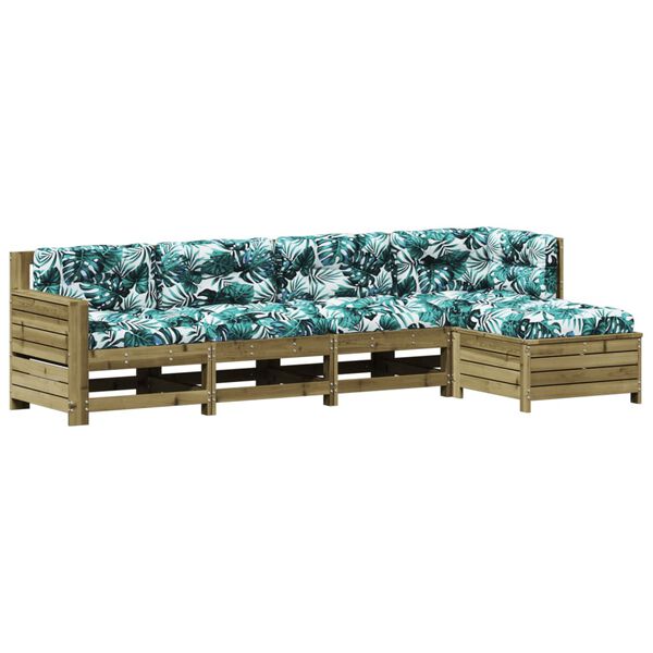 vidaXL 5-tlg. Garten-Lounge-Set mit Kissen Impr&auml;gniertes Kiefernholz