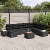 vidaXL Garten-Sofa-Set mit Kissen 9 pcs Schwarz Poly Rattan