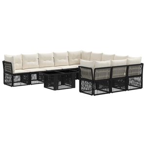 vidaXL Gartensofa-set 12 stk. Schwarz Poly-Rattan