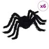 vidaXL Halloween Spinnen Dekoration 6 Stk. Schwarz 75 cm