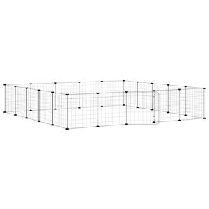 vidaXL 20-tlg. Haustierk&auml;fig mit T&uuml;r Schwarz 35x35 cm Stahl