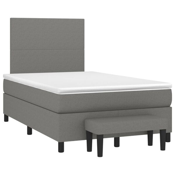 vidaXL Boxspringbett mit Matratze Dunkelbraun 120x190 cm Stoff