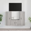 vidaXL 3-tlg. TV-Schrank-Set Grau Sonoma Holzwerkstoff