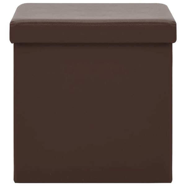 vidaXL Hocker mit Stauraum 2 Stk. Braun PVC