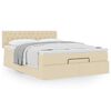 vidaXL Ottoman-Bett mit Matratze Creme 140x190 cm Stoff