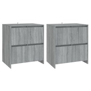 vidaXL Sideboards 2 Stk. Grau Sonoma 70x41x75 cm Holzwerkstoff