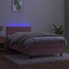 vidaXL Boxspringbett mit Matratze & LED Rosa 80x200 cm Samt