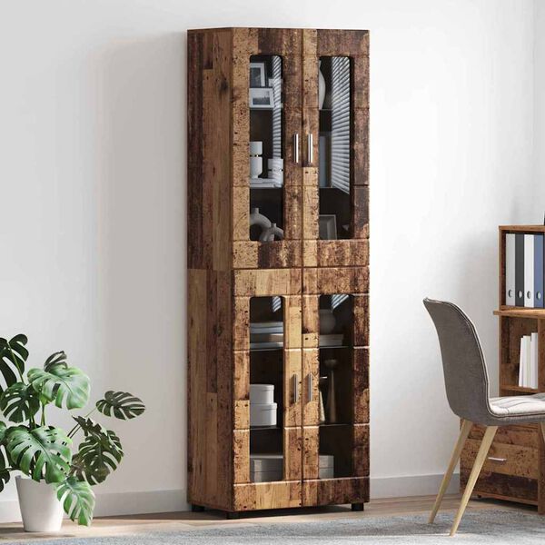 vidaXL Highboard mit T&uuml;r FLORIN Altholz 60 x 35 x 182 cm Holzwerkstoff