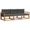 vidaXL Outdoor-Sofagarnitur 3 stk. Natur und Anthrazit