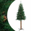 vidaXL Weihnachtsbaum Schlank mit Echtholz und Zapfen Gr&uuml;n 150 cm PVC