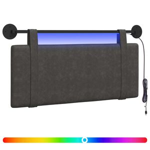 vidaXL H&auml;ngendes Kopfteil Mit LED Licht Schwarz Antikes PU