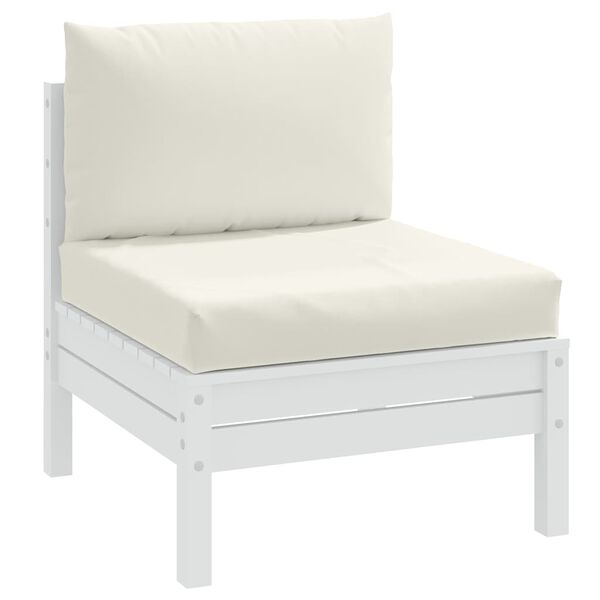 vidaXL Palettenkissen 2-tlg. Melange Creme Stoff