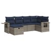 vidaXL 6-tlg. Garten-Sofagarnitur mit Kissen Grau Poly Rattan