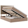 vidaXL Bett mit Stauraum und LED Cappuccino 140 x 200 cm Kunstleder