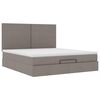 vidaXL Ottoman-Bett mit Matratze Taupe 160x200 cm Stoff