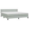 vidaXL Boxspringbett mit Matratze Hellgrau 200x220 cm Samt