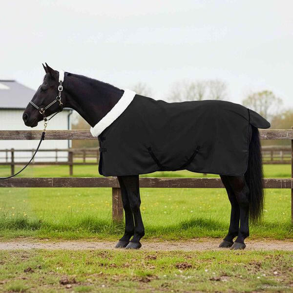 vidaXL Pferdedecke Schwarz 95 cm Polarfleece