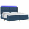 vidaXL Boxspringbett mit Matratze mit LED Blau 200 x 200 cm Stoff