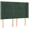 vidaXL LED Kopfteil Dunkelgr&uuml;n 147x16x118/128 cm Samt