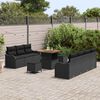 vidaXL Garten-Sofa-Set mit Kissen mit Speicher 10 pcs Schwarz