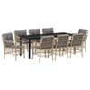 vidaXL Garten Essgruppe 9 Stk. Beige Poly-Rattan