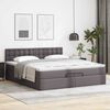 vidaXL Ottoman-Bett mit Matratzen & LEDs Grau 200x200 cm Kunstleder