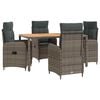 vidaXL Outdoortisch-Set 5 stk. Hellgrau und Dunkelgrau