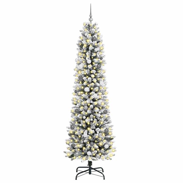 vidaXL K&uuml;nstlicher Weihnachtsbaum mit 300 LEDs mit St&auml;nder Wei&szlig; 240 cm
