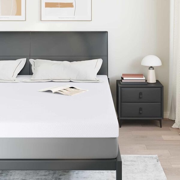 vidaXL Matratzenauflage Wei&szlig; 200 x 200 cm Jacquard Stoff